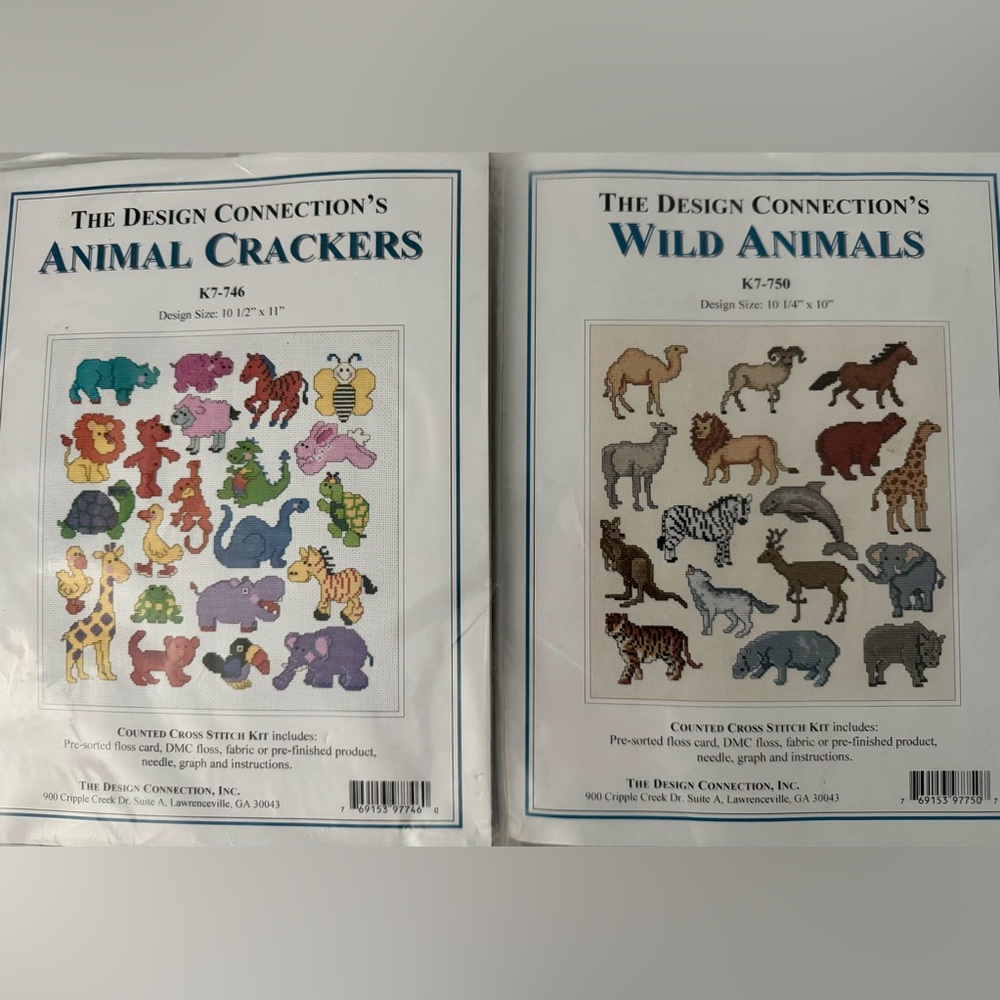 Counted cross stitch kits animals lot of two‎